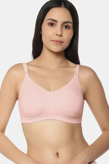 Buy Amante Double Layered Non Wired Full Maternity / Nursing Bra - Blush Pink